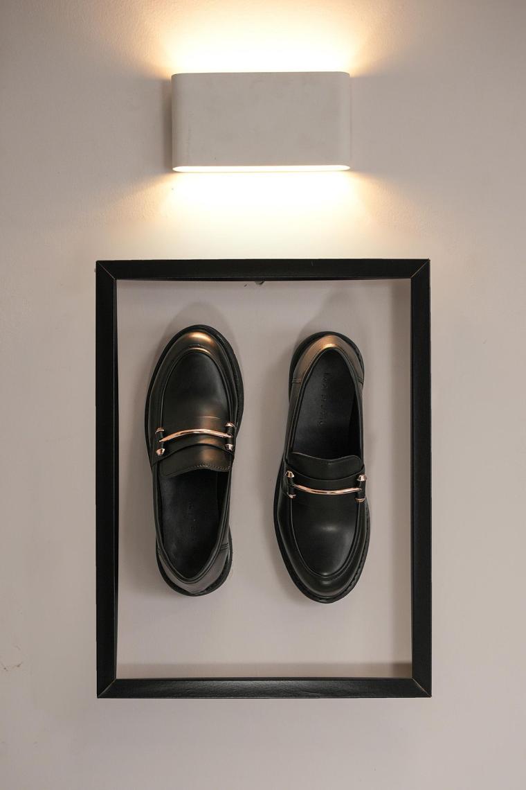 Kadın Loafer Makosen Casual Tokalı Günlük Ayakkabı Forye Siyah