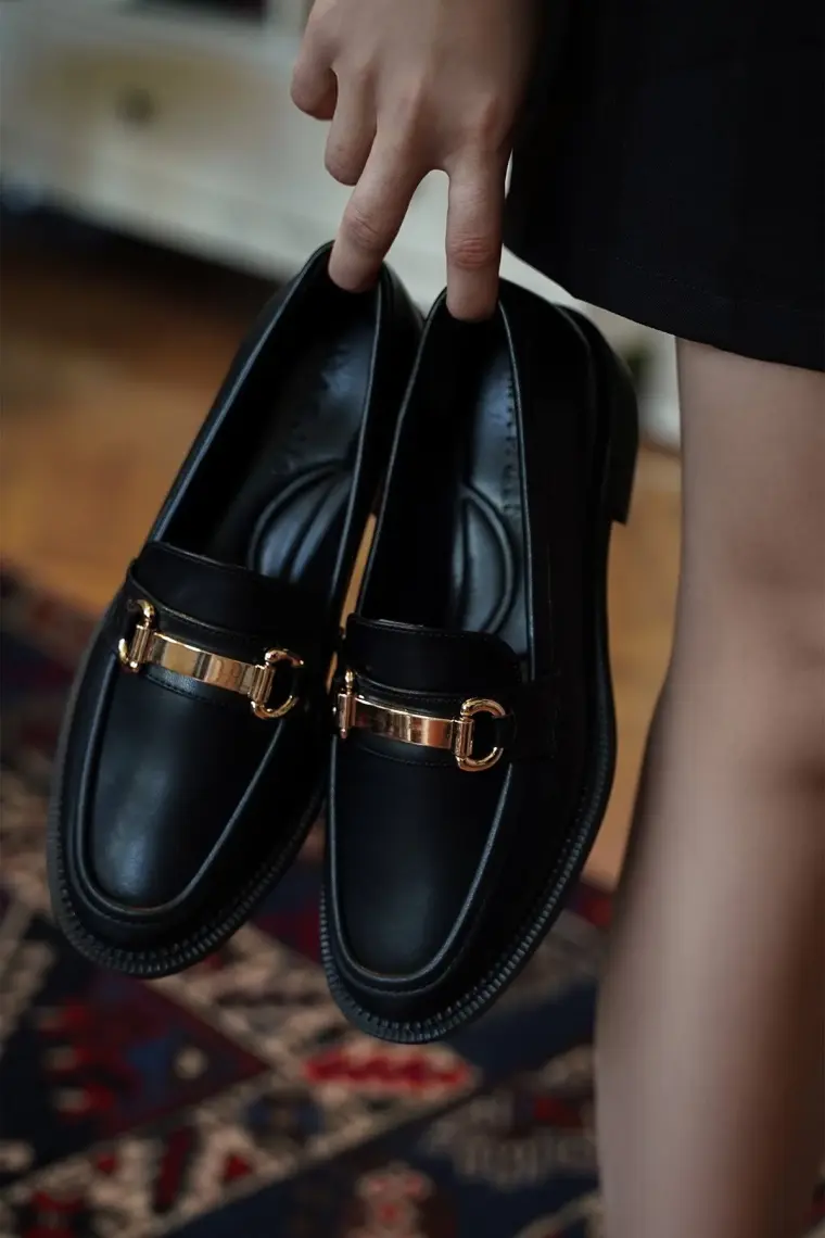 Marjin Kadın Loafer Makosen Casual Tokalı Günlük Ayakkabı Tonyas