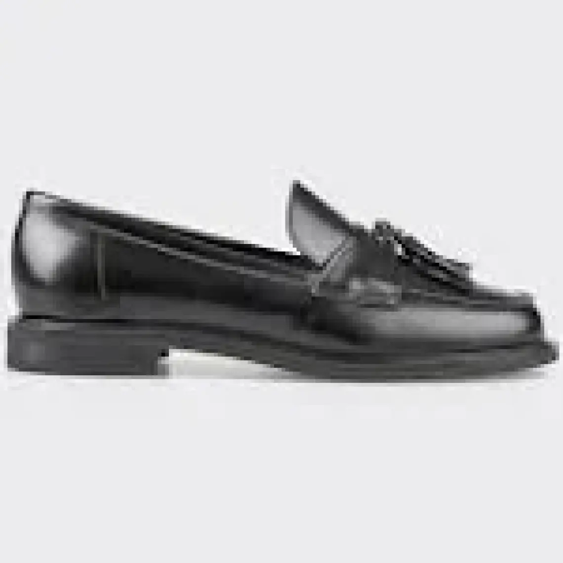Luvi Lily Siyah Cilt Kadın Loafer