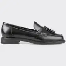Luvi Lily Siyah Cilt Kadın Loafer