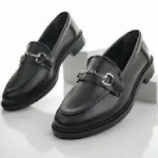 Muggo Sussie Garantili Metal Tokalı Kadın Loafer Günlük Ayakkabı
