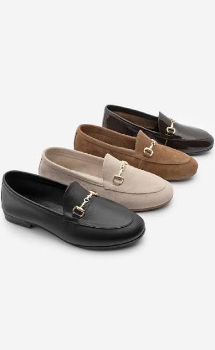 Marjin Kadın Hakiki Deri Zincirli Loafer Günlük Ayakkabı Tanle