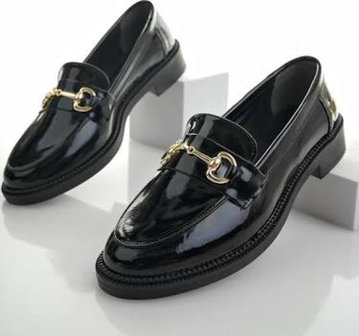 Muggo Sussie Garantili Metal Tokalı Kadın Loafer Günlük Ayakkabı