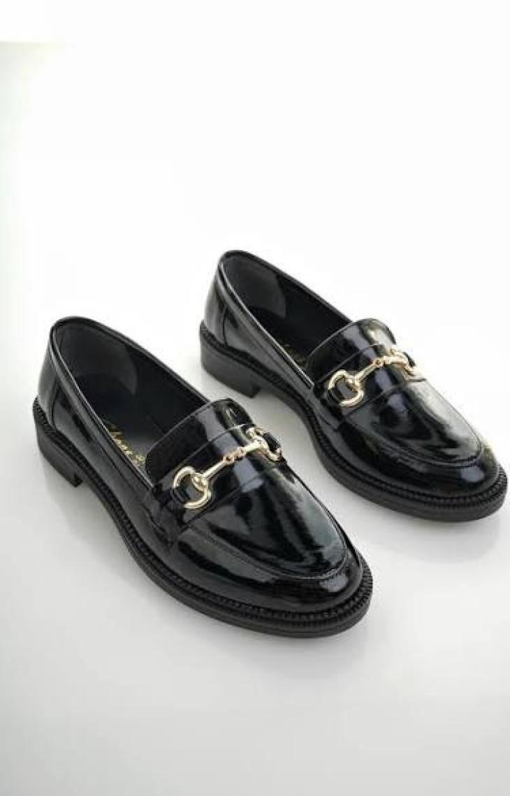 Muggo Sussie Garantili Metal Tokalı Kadın Loafer Günlük Ayakkabı