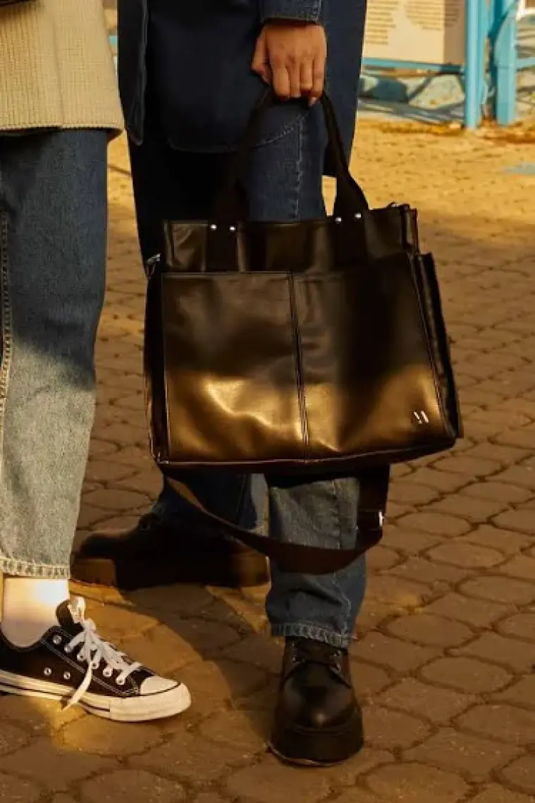 Manuka Deri Everyday Bag Siyah
