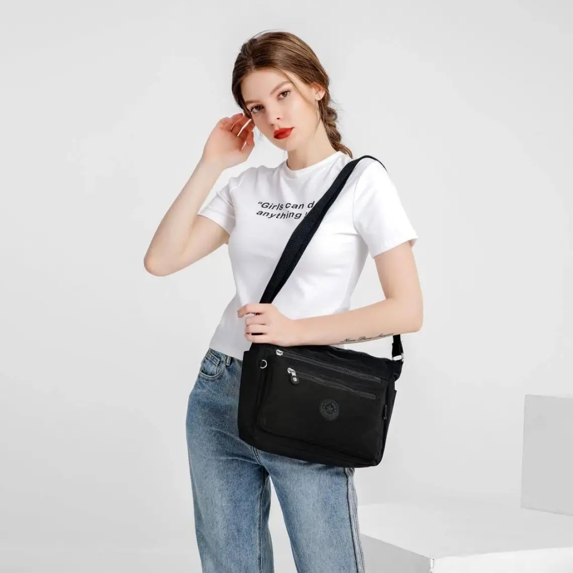 Smart Bags SMBYB1238-0001 Siyah Kadın Çapraz Çanta