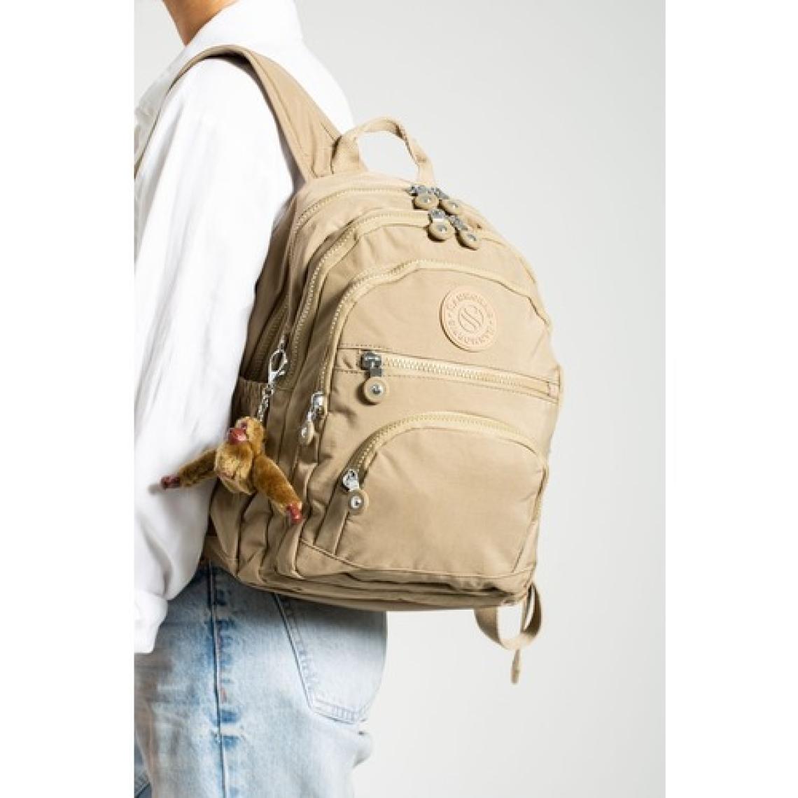 Sanmorris Unisex Suya Dayanıklı Krinkıl Kumaş Çok Gözlü Orta Boy Laptop Okul ve Sırt Çantası