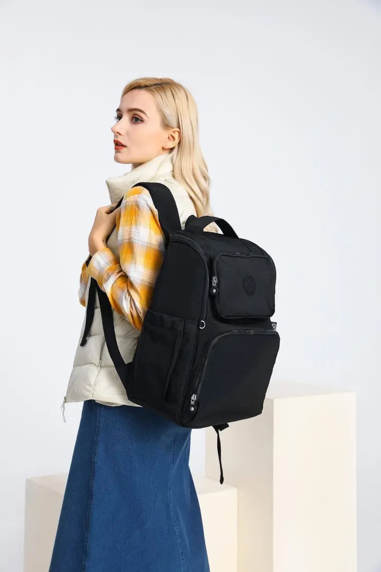 Smart Bags SMBYB3000-0001 Siyah Kadın Bebek Bakım Sırt Çantası