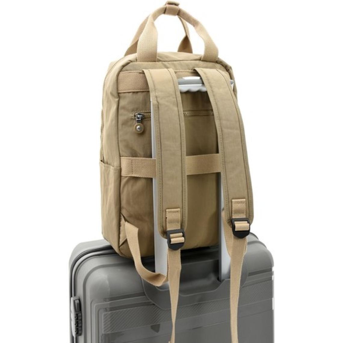 Sanmorris Unisex Suya Dayanıklı Krinkıl Kumaş Çok Gözlü Büyük Boy Laptop Okul ve Sırt Çantası