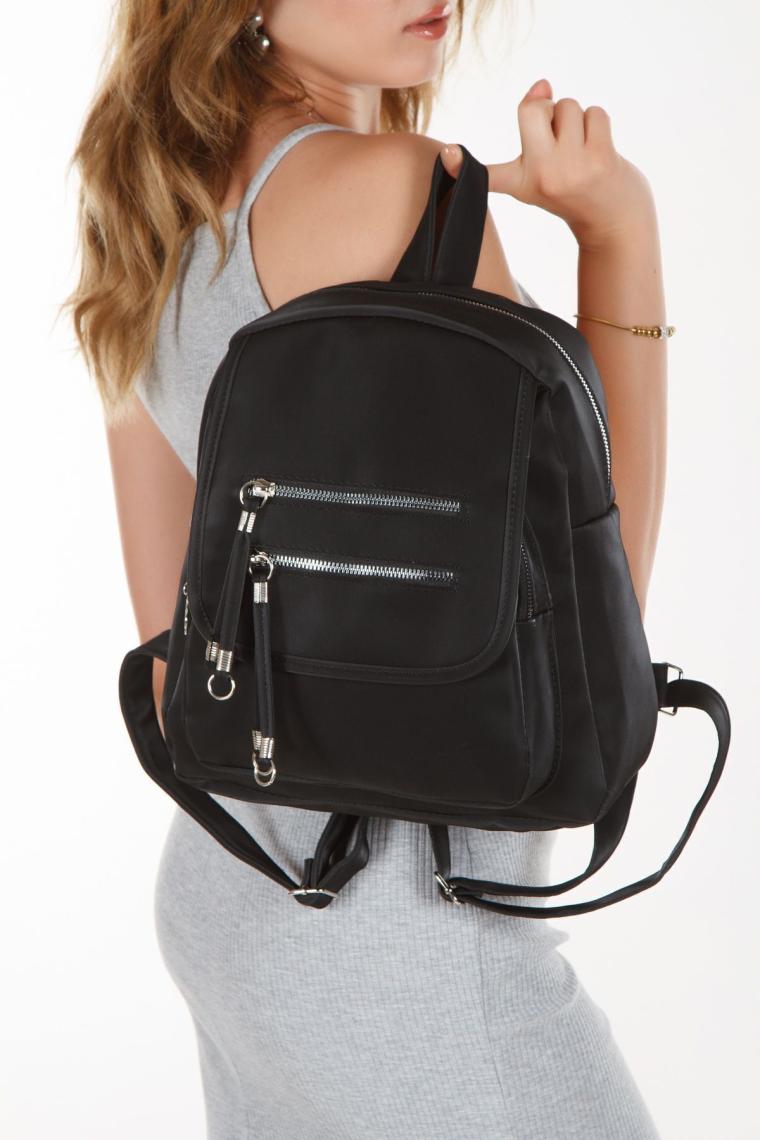 Adelina Bags Kadın Kapaklı Fermuar Detaylı Günlük Sırt Çantası