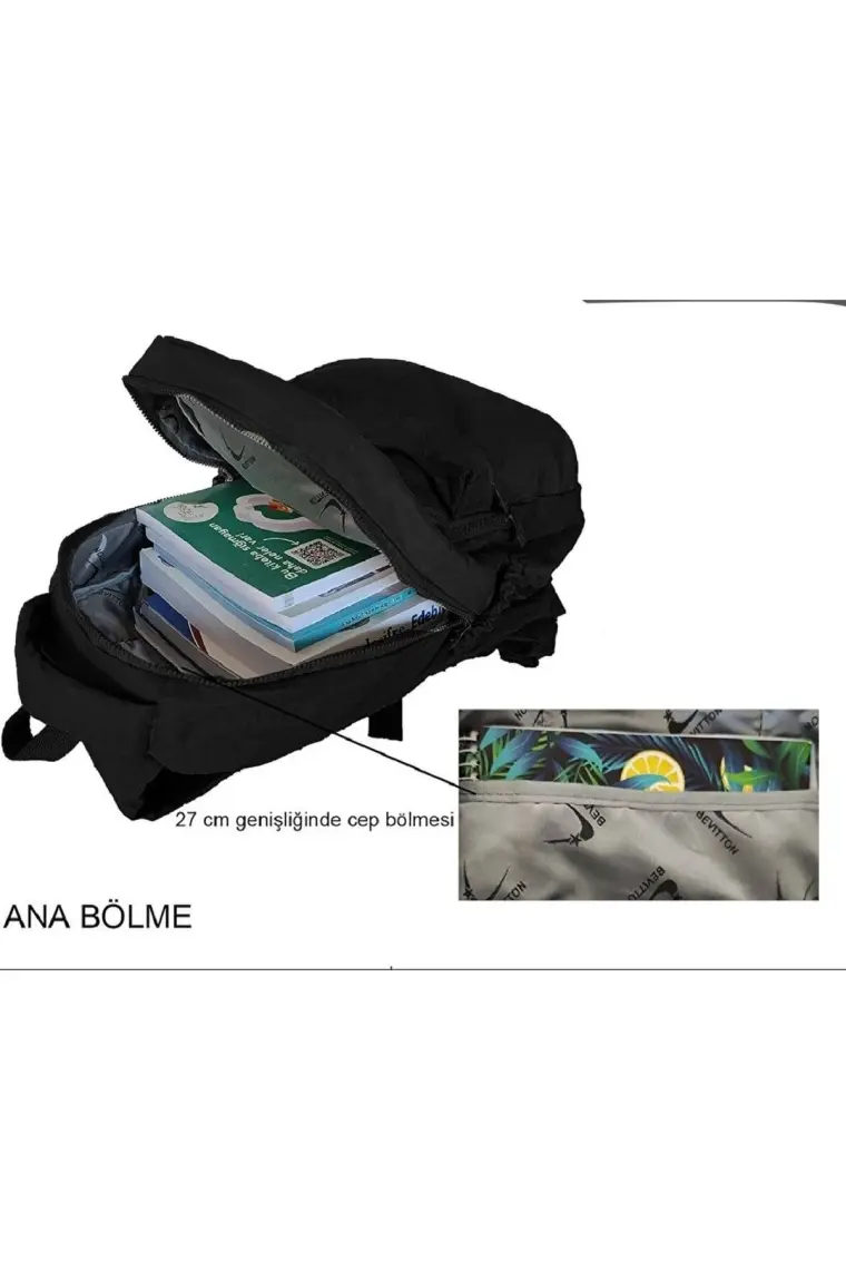 Bevitton  Krinkıl Suya Dayanıklı Kumaş Unisex Gri Sırt Çantası 2300