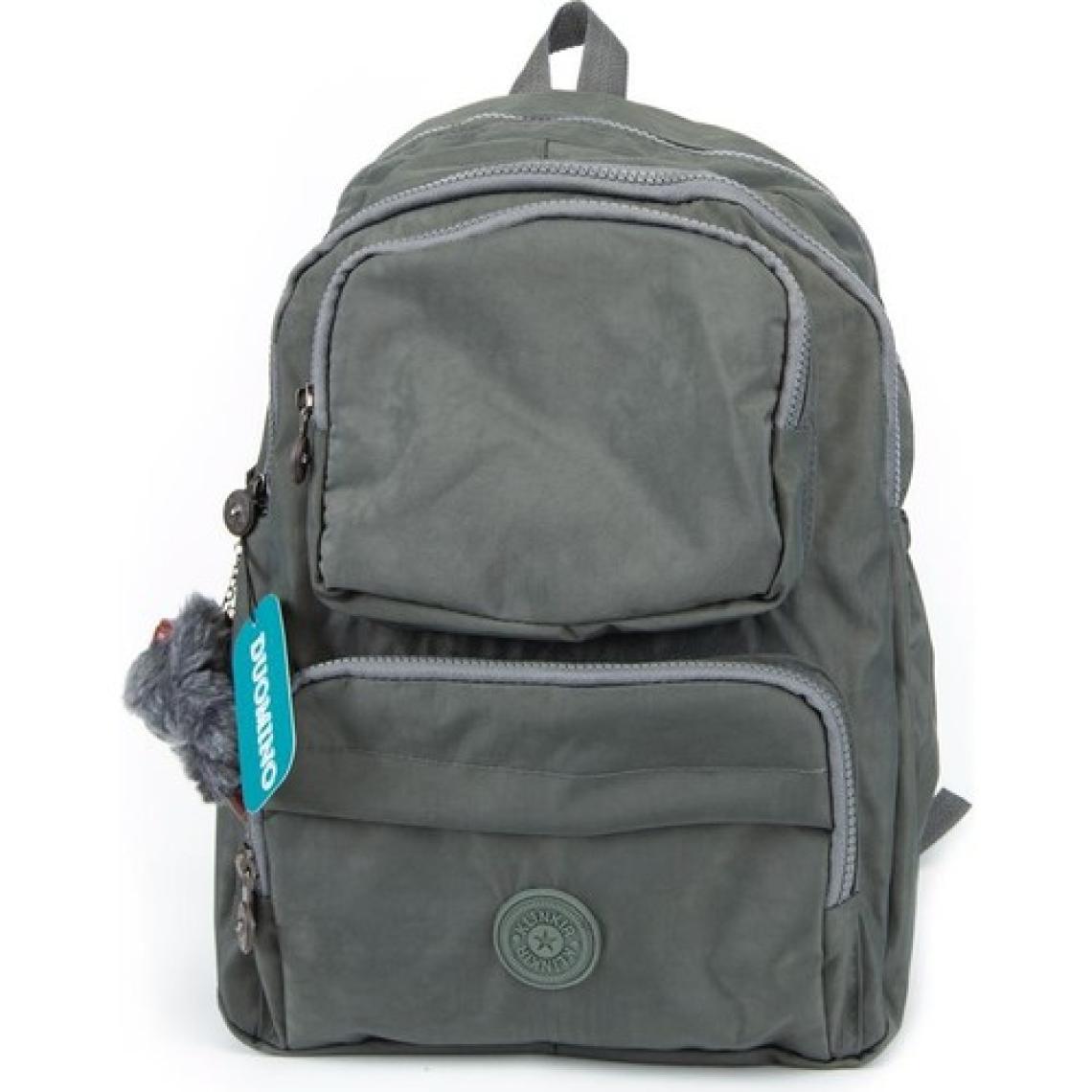 Duomino Krinkıl Kumaş Suya Dayanıklı Büyük Boy Gri Klinkır Sırt Çantası/laptop Okul Çanta