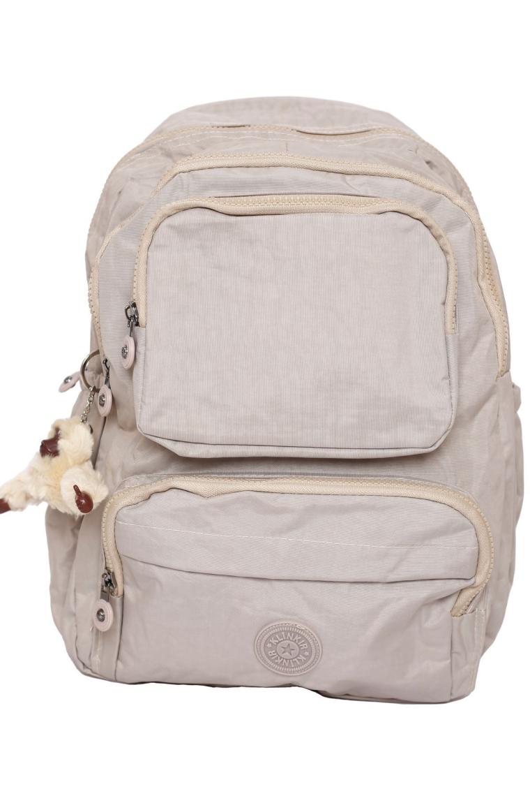 Duomino Krinkıl Kumaş Suya Dayanıklı Büyük Boy Bej Klinkır Sırt Çantası/laptop Okul Çanta