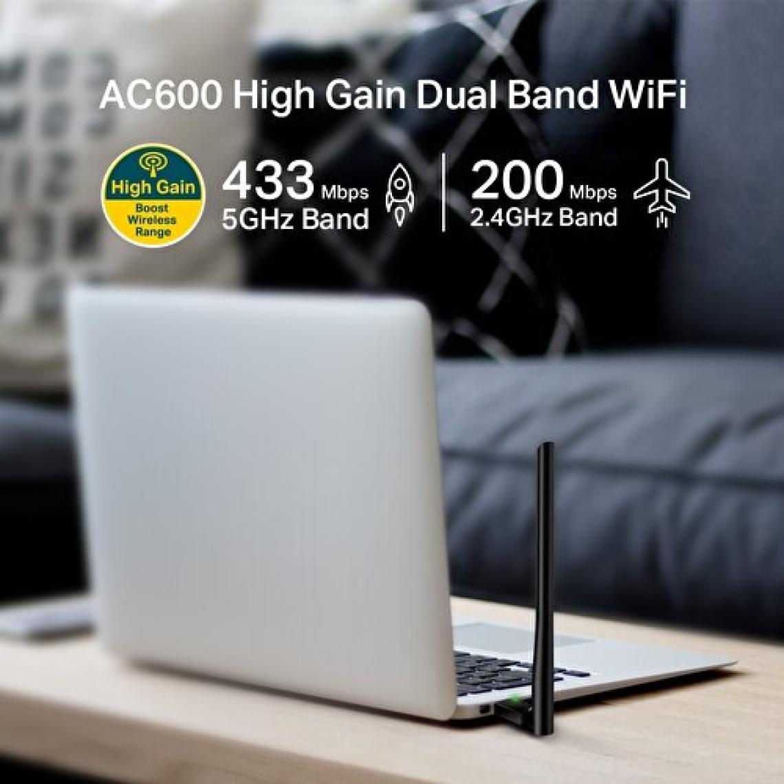 TP-Link Archer T2U Plus AC 600 Mbps Antenli Wireless USB Adaptör