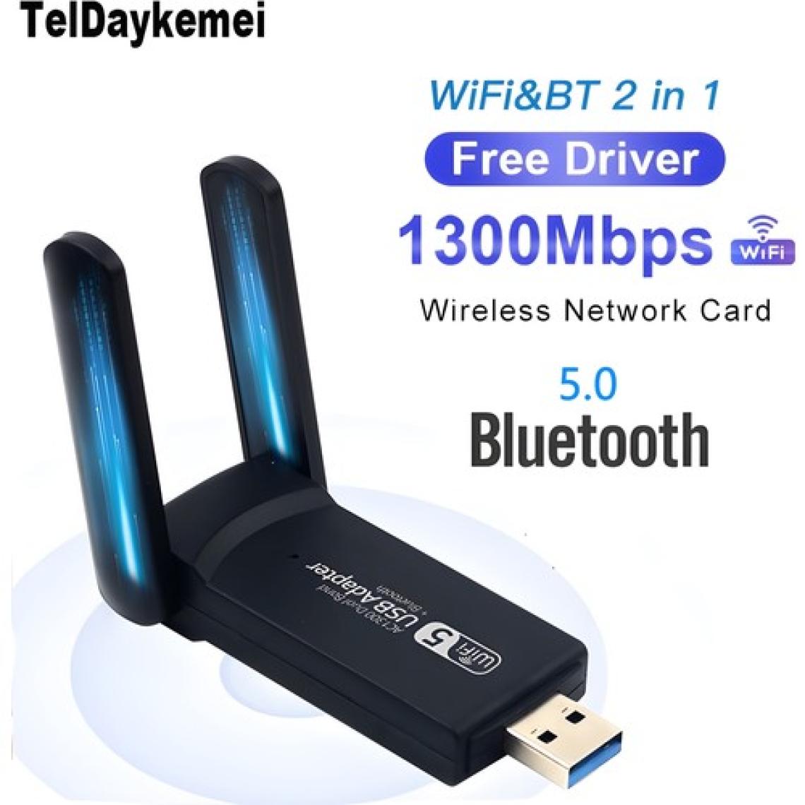 Megamus  Pc Için Çift Anten Bt5.0 Wifi 2'si Bir Arada Çift Bantlı AC1300MBPS Usb3.0 Wifi Adaptörü