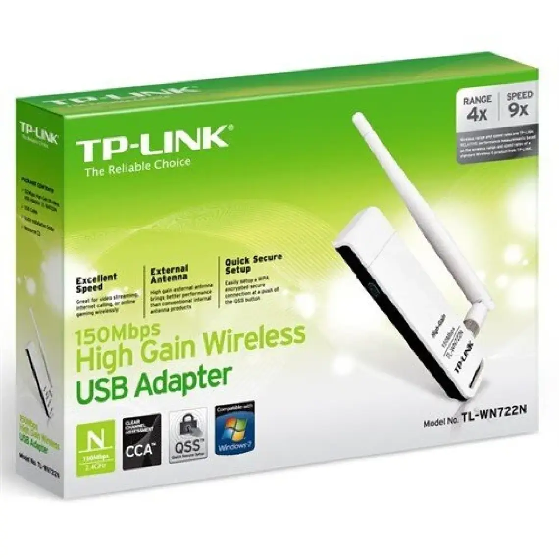 TP-Link TL-WN722N, 150 Mbps N Kablosuz Yüksek Kazanımlı USB Adaptör