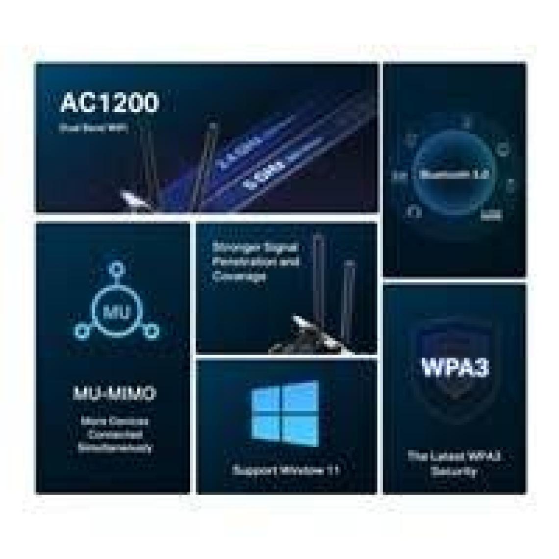 Mercusys MA30E | AC1200 Mbps Wi‑Fi 5 & Bluetooth 5.0 PCIe Ağ Kartı | Yüksek Hızlı Kablosuz Bağlantı | BT 5.0
