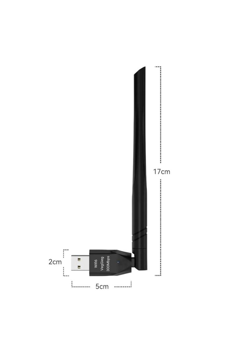 VegGieg 300 Mbps 2.4ghz/6ghz Dual Band Alıcı Verici USB Wifi 6 Adaptör