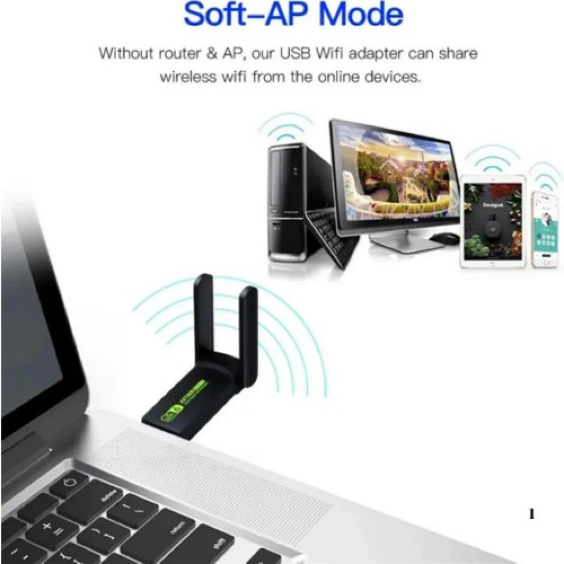 Xira Sinyal Güçlendirici Kablosuz USB Antenli Dongle 1300MBPS Wifi Adaptörü Dual Band 2.4g/5ghz