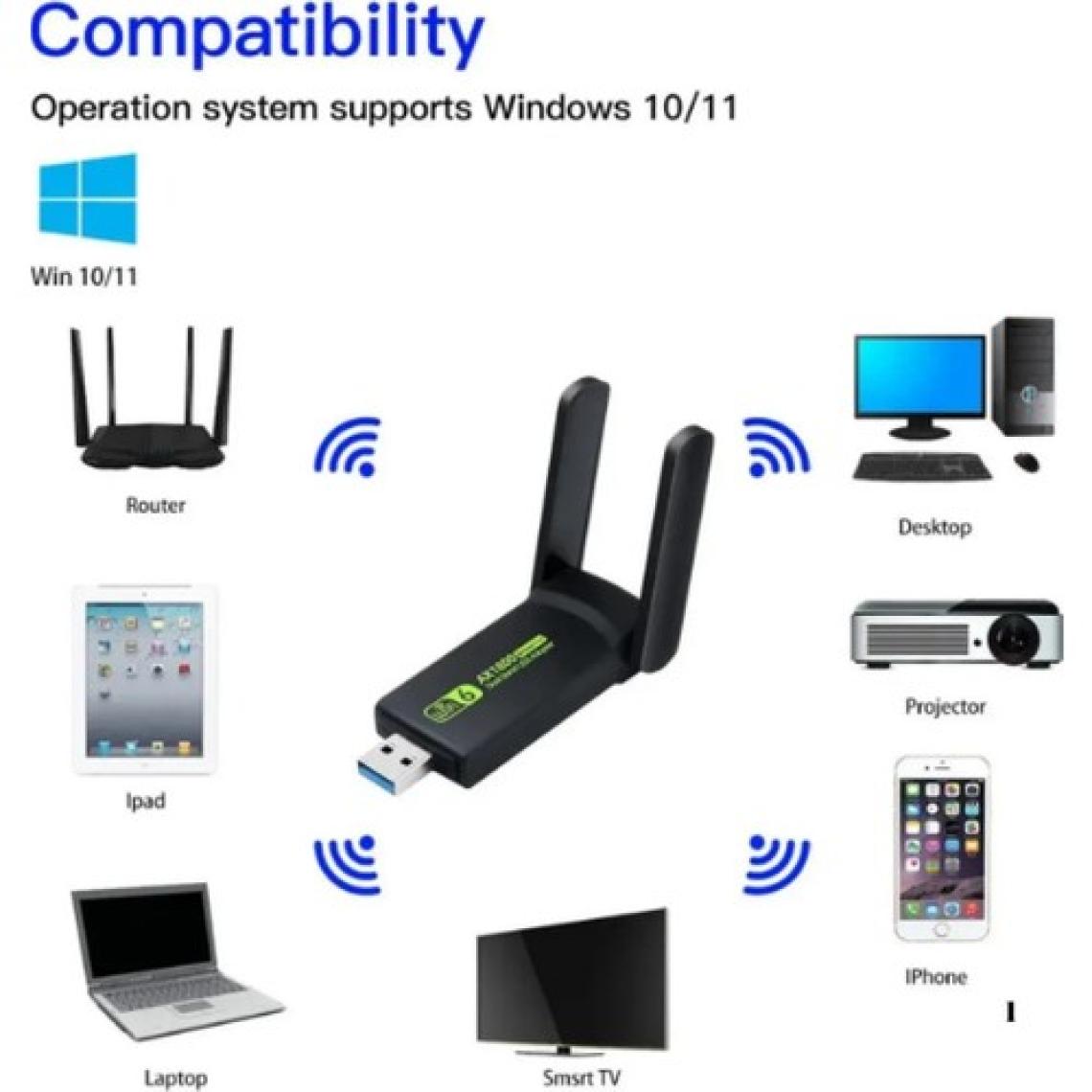 Xira Sinyal Güçlendirici Kablosuz USB Antenli Dongle 1300MBPS Wifi Adaptörü Dual Band 2.4g/5ghz