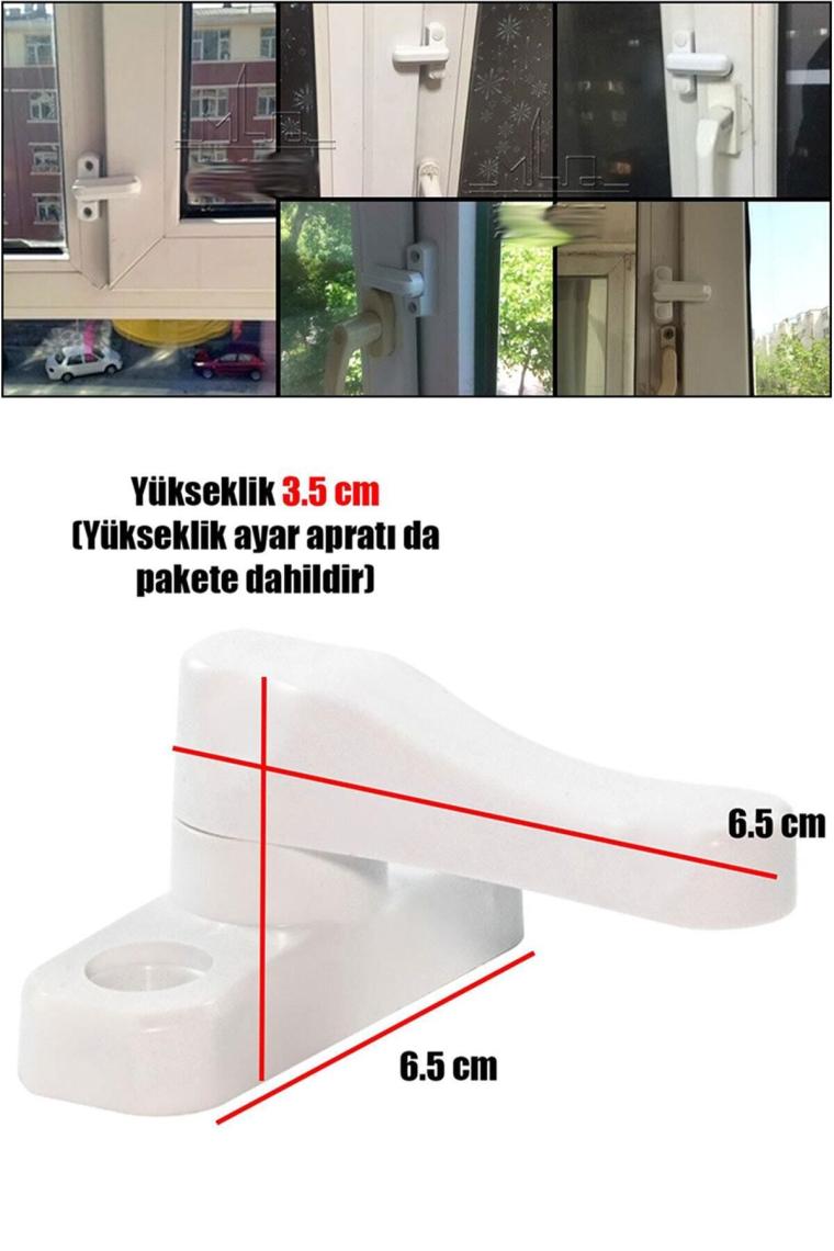 Bebek Çocuk Pimapen Pvc Kapı Pencere Emniyet Koruma Kilidi Mandalı Cam Kilidi Beyaz (5 ADET)