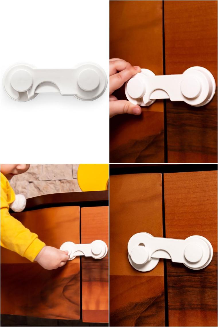 4'er Sünger Kapı Durdurucu+mini Çok Amaçlı Kilit+kapak Kilidi+köşe Kilidi+priz Kapağı