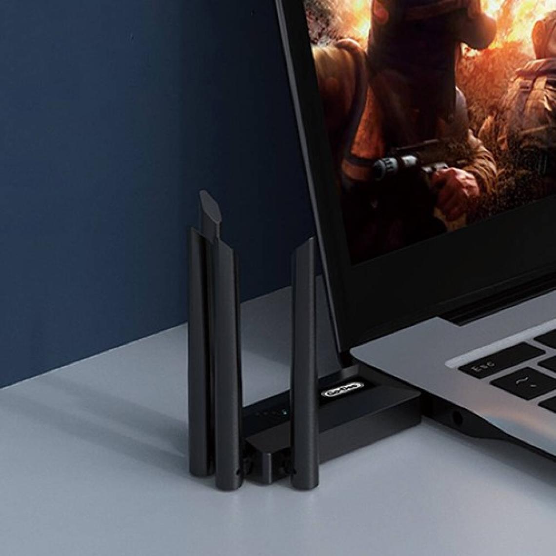 Go-Des 4 Antenli Kablosuz Internet Sağlayıcı USB Wifi Wireless Adaptör Go Des GD-BT318 Çift Bantlı 1200M
