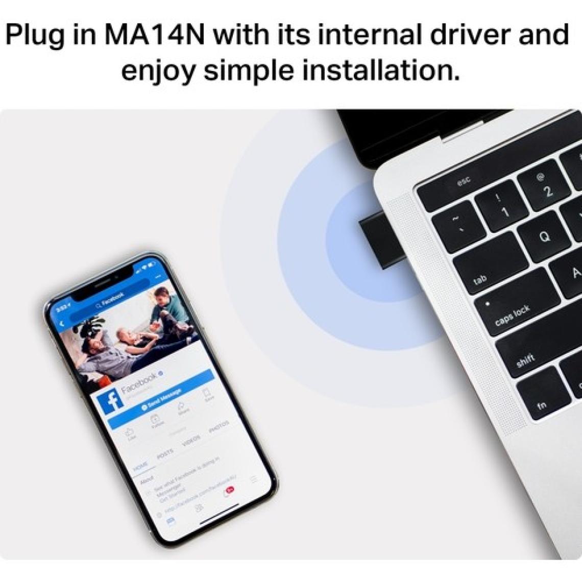 Mercusys MA14N | AX300 Mbps Nano USB Wi‑Fi 6 Adaptör | Kolay Kurulum | Windows & Linux Uyumlu | Tak‑Çalıştır