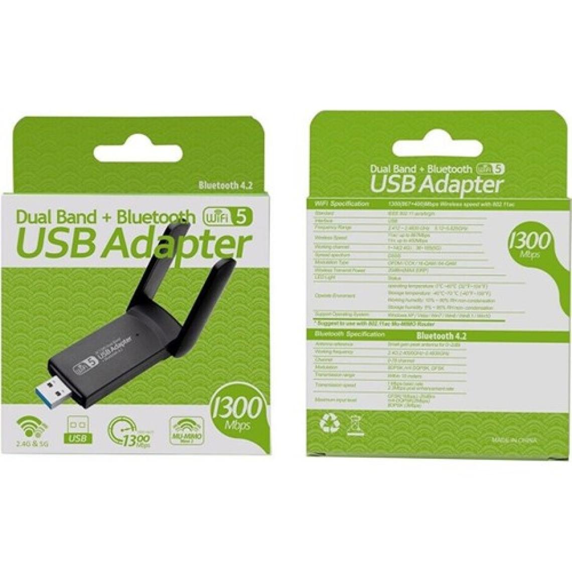 Kingboss 2.4/5g AC1300 USB 3.0 1300 Mbps Wireless Adaptör