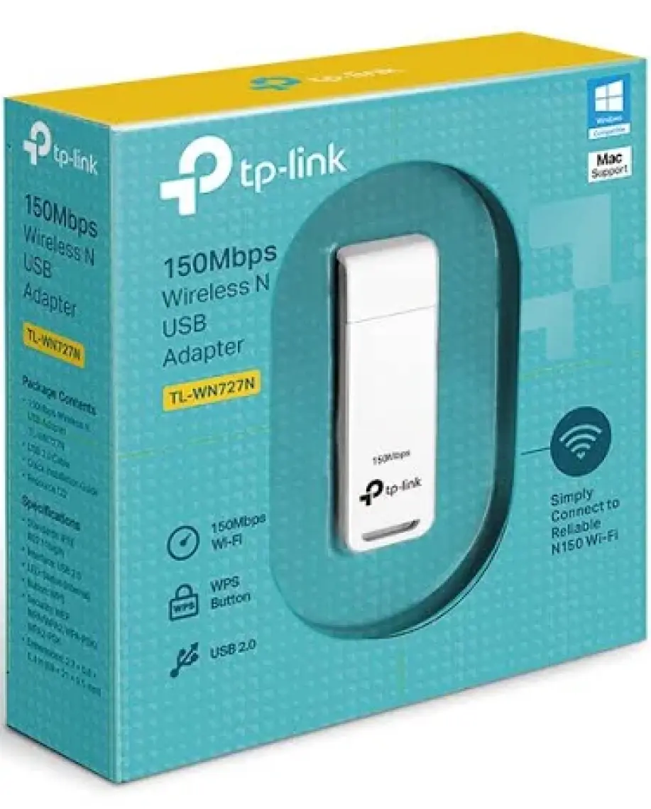 TP-Link TL-WN727N | Kablosuz N USB Adaptör | 150 Mbps | QSS Düğmesi | Windows & Linux Uyumlu