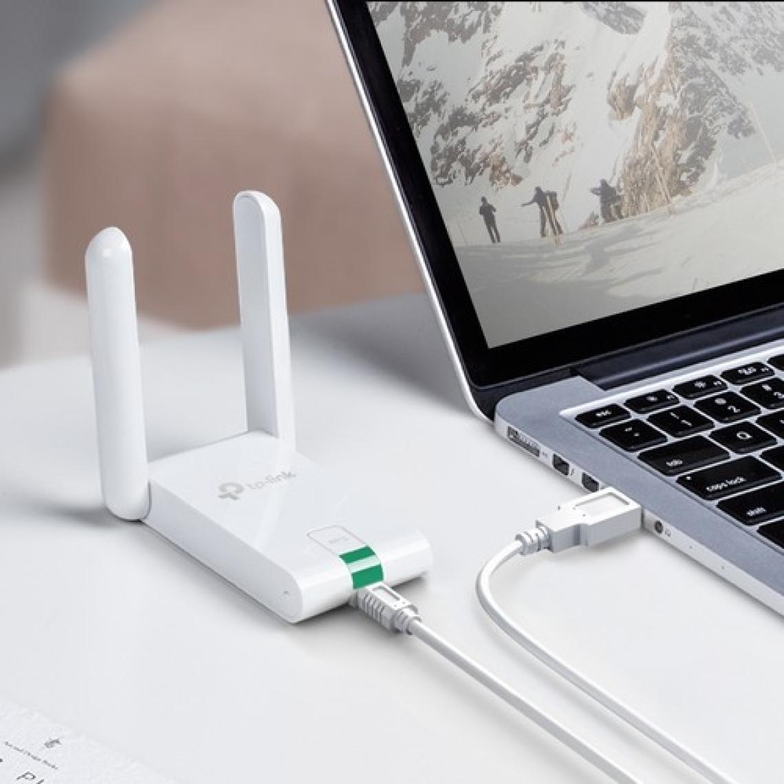 TP-Link TL-WN822N | Wi-Fi 4 USB Adaptör | 300 Mbps | Çift Harici Anten ile Yüksek Çekim Gücü | USB Kablo (1.5m) | WPS Butonu | Kolay Kurulum | Windows | macOS & Linux Uyumlu