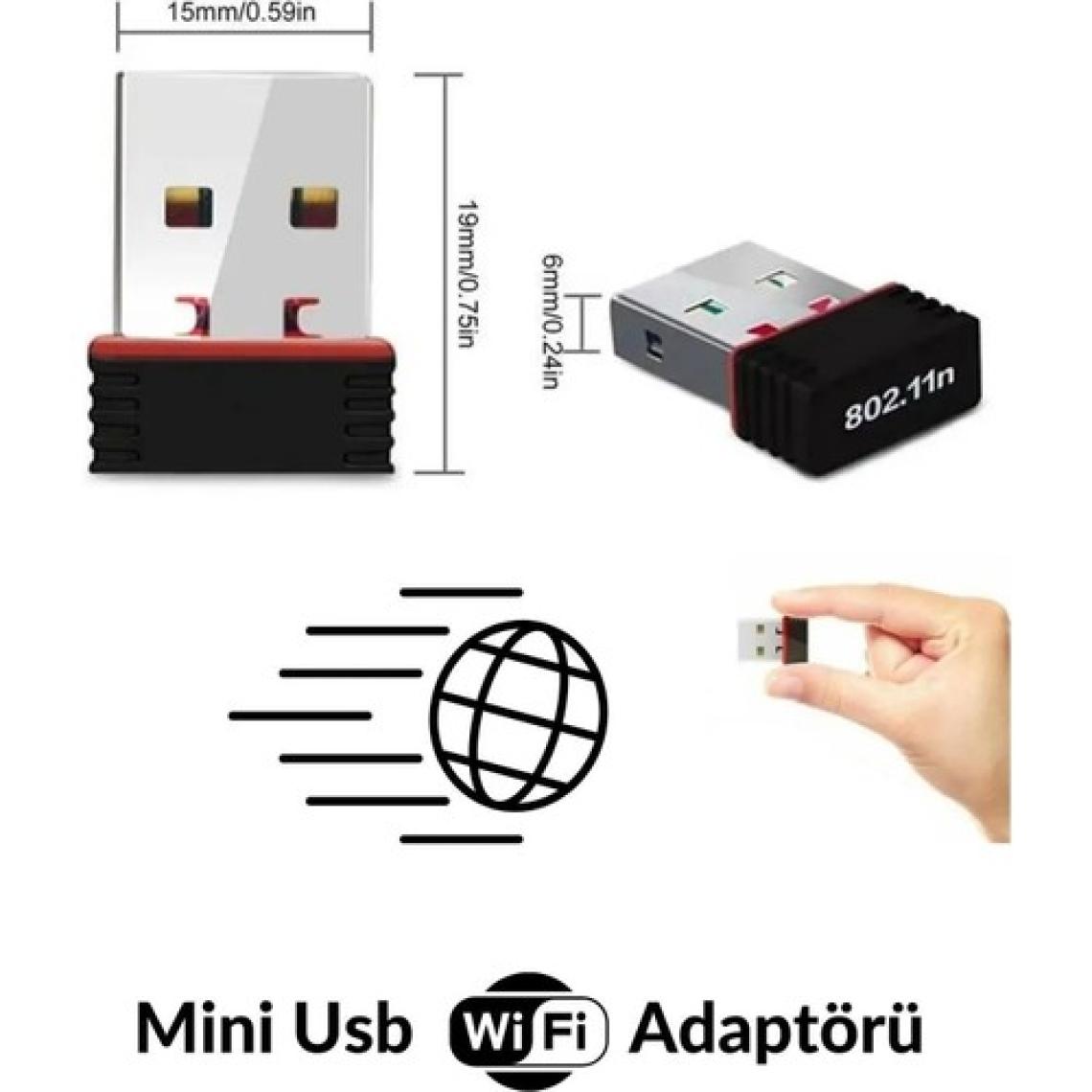 Megamus USB Wifi Adaptörü Kablosuz Internet Alıcı Ağ Kartı Masaüstü Bilgisayar Pc 300 Mbps 802.11N