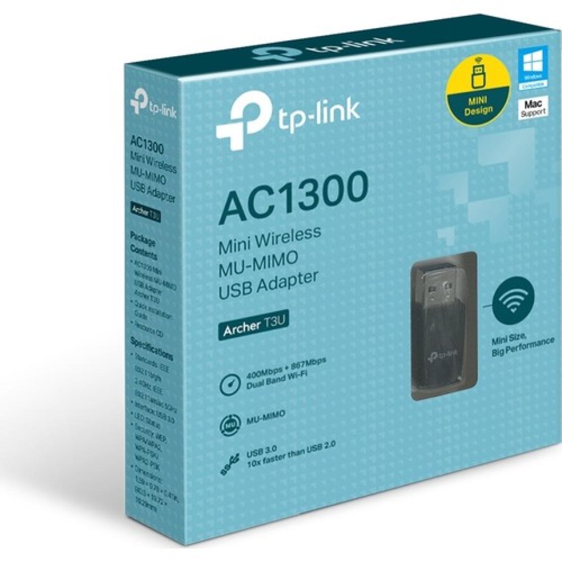 TP-Link Archer T3U, AC1300 MU-MIMO Kablosuz Mini USB Adaptör