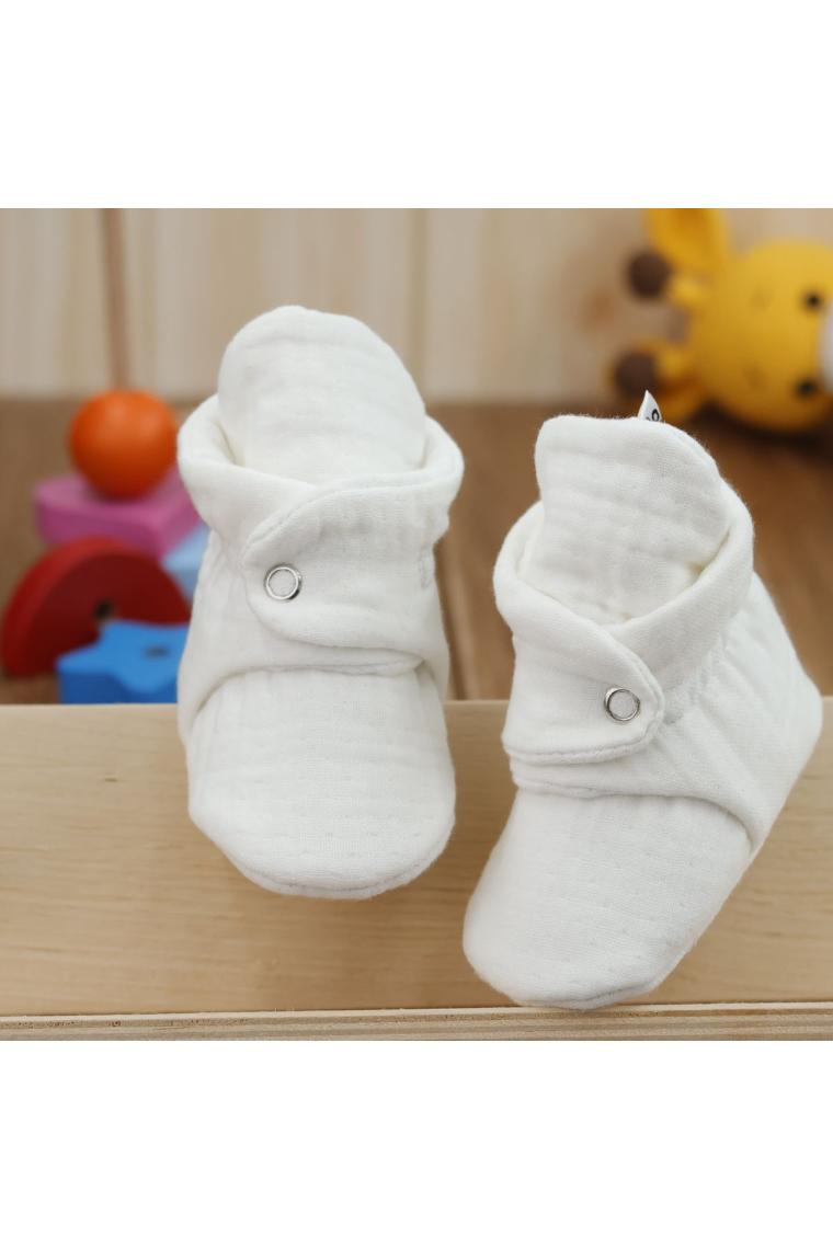 Ella Bonna Müslin Bebek Patiği, Organik Pamuk, Yenidoğan Pandufu, Krem
