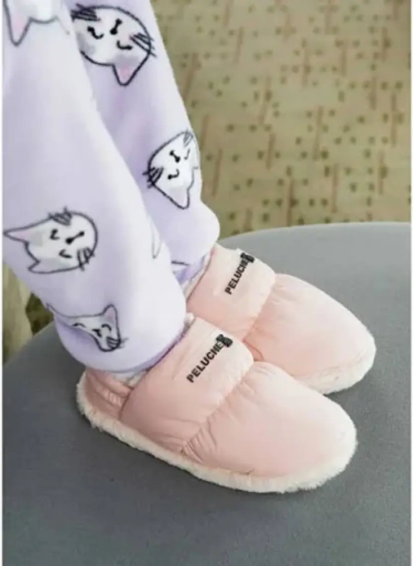 Peluche Pink Parachute Child Slipper Çocuk Günlük Ev Pandufu Par-Cpe Pembe