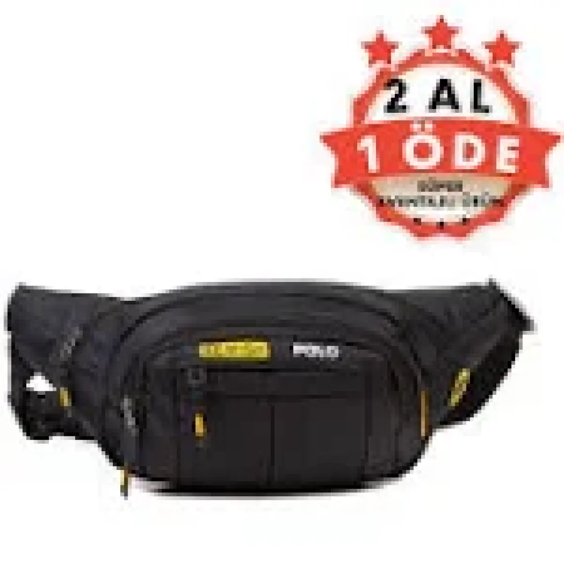 Erkek Kumaş USB Kulaklık Çıkışlı Crossbody Çapraz Göğüs Omuz ve Bel Çantası newpolo201 - Siyah - Sarı
