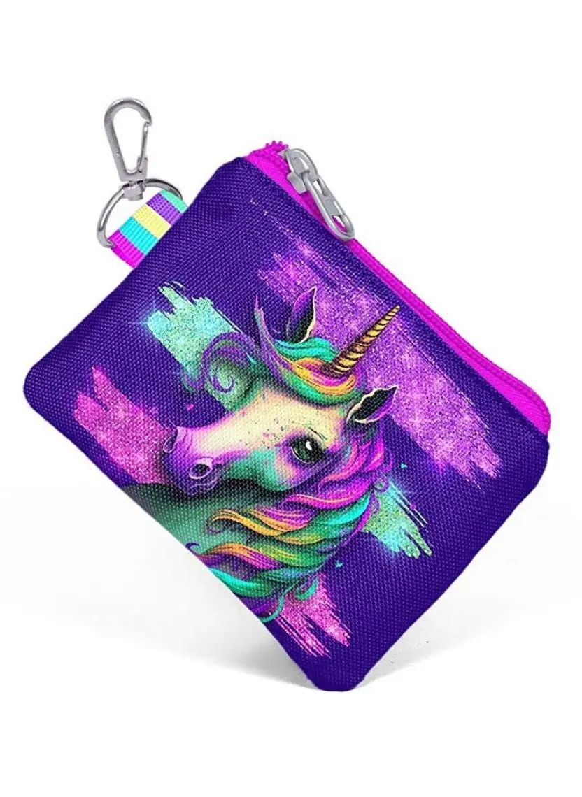 Coral High Kids Pembe Su Yeşili Unicorn Desenli Bozuk Para Çantası 21887