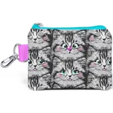 Coral High Gri Kedi Desenli Bozuk Para Çantası 21907