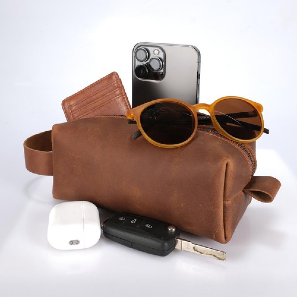Design Craft Hakiki Deri Erkek El Çantası Dopp Kit