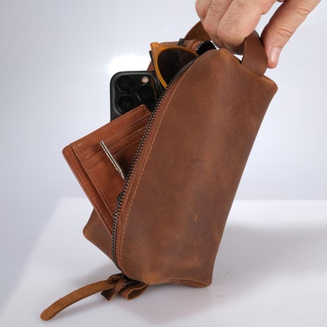Design Craft Hakiki Deri Erkek El Çantası Dopp Kit
