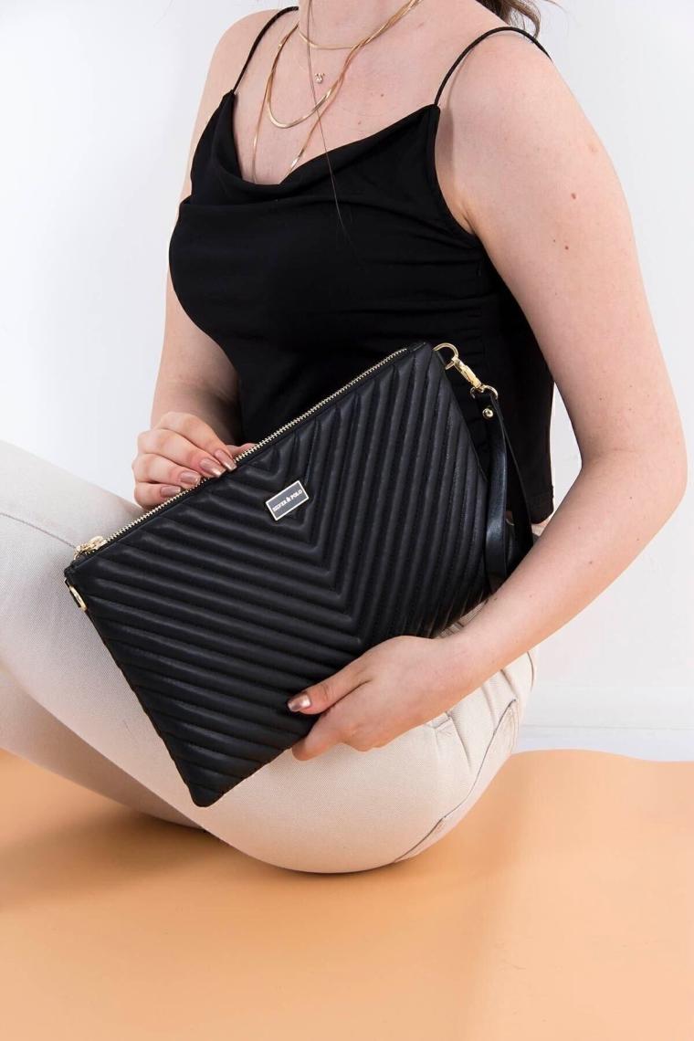 Siyah - Siyah Nv1034 Kadın Portföy Clutch