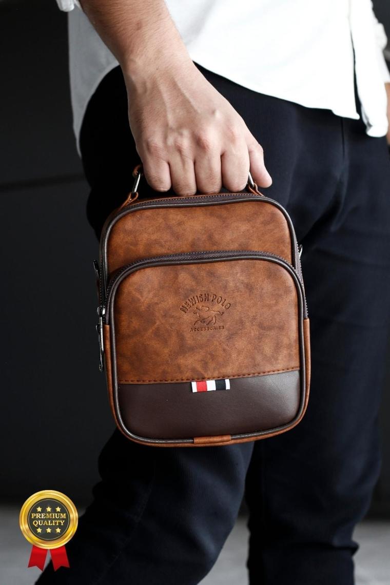 Adelina Kahverengi Crazy Deri El ve Omuz Çanta Günlük Seyahat Çapraz Askılı Çanta