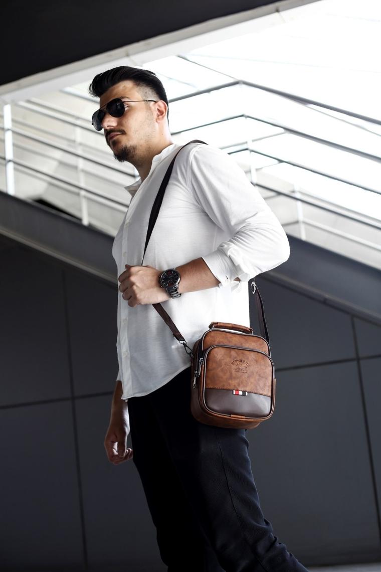 Adelina Kahverengi Crazy Deri El ve Omuz Çanta Günlük Seyahat Çapraz Askılı Çanta