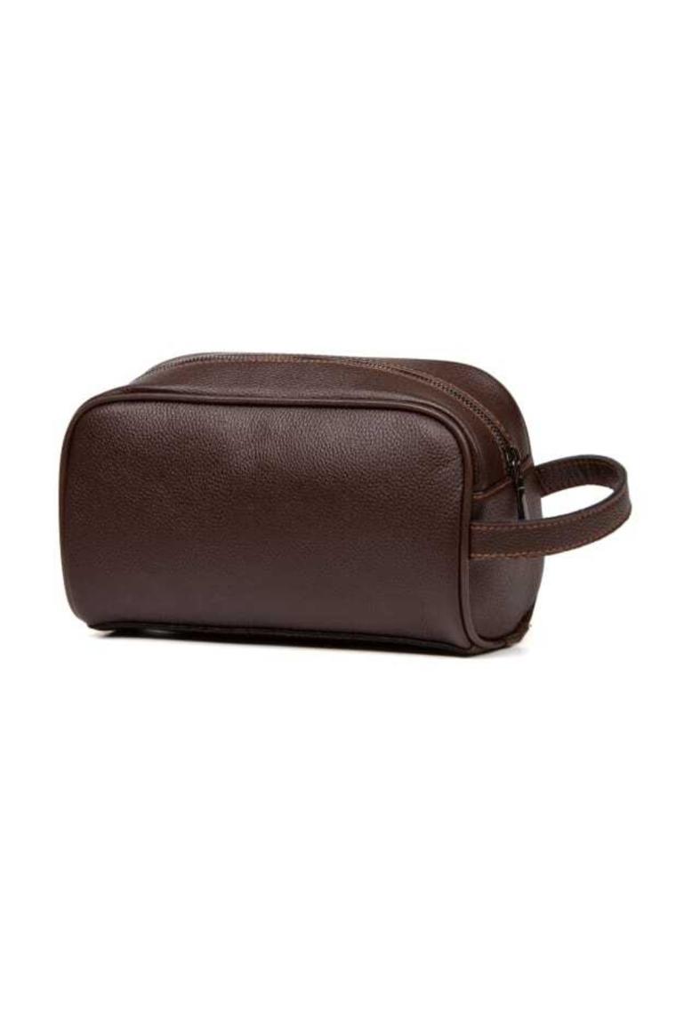 Newish Polo Erkek Deri Portföy Clutch Traş Kozmetik Bakım Ve Günlük El Çantası (14X24CM) newpolo171 - Kahverengi