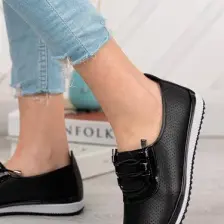 Preshley Kadın Aren Siyah Delikli Günlük Ortopedik Ayakkabı