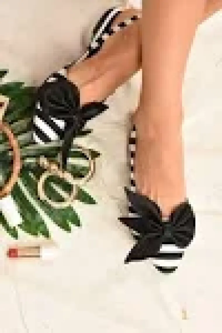 Fox Shoes Siyah/beyaz Kumaş Kadın Babet H726809004