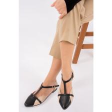 Fox Shoes TenSiyah Kadın Babet B726881809
