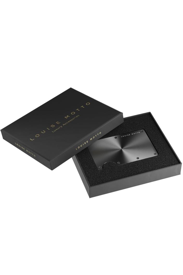 Louise Motto - Cardx - Shine Clips - Yeni Nesil Minimalist Cüzdan, Kartlık - Rfid Blocking, Kadın & Erkek (Siyah)