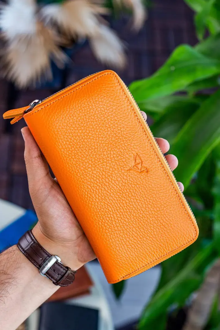 Garbalia Orleans Deri Telefon Bölmeli El Çantası Cüzdan Kartlık