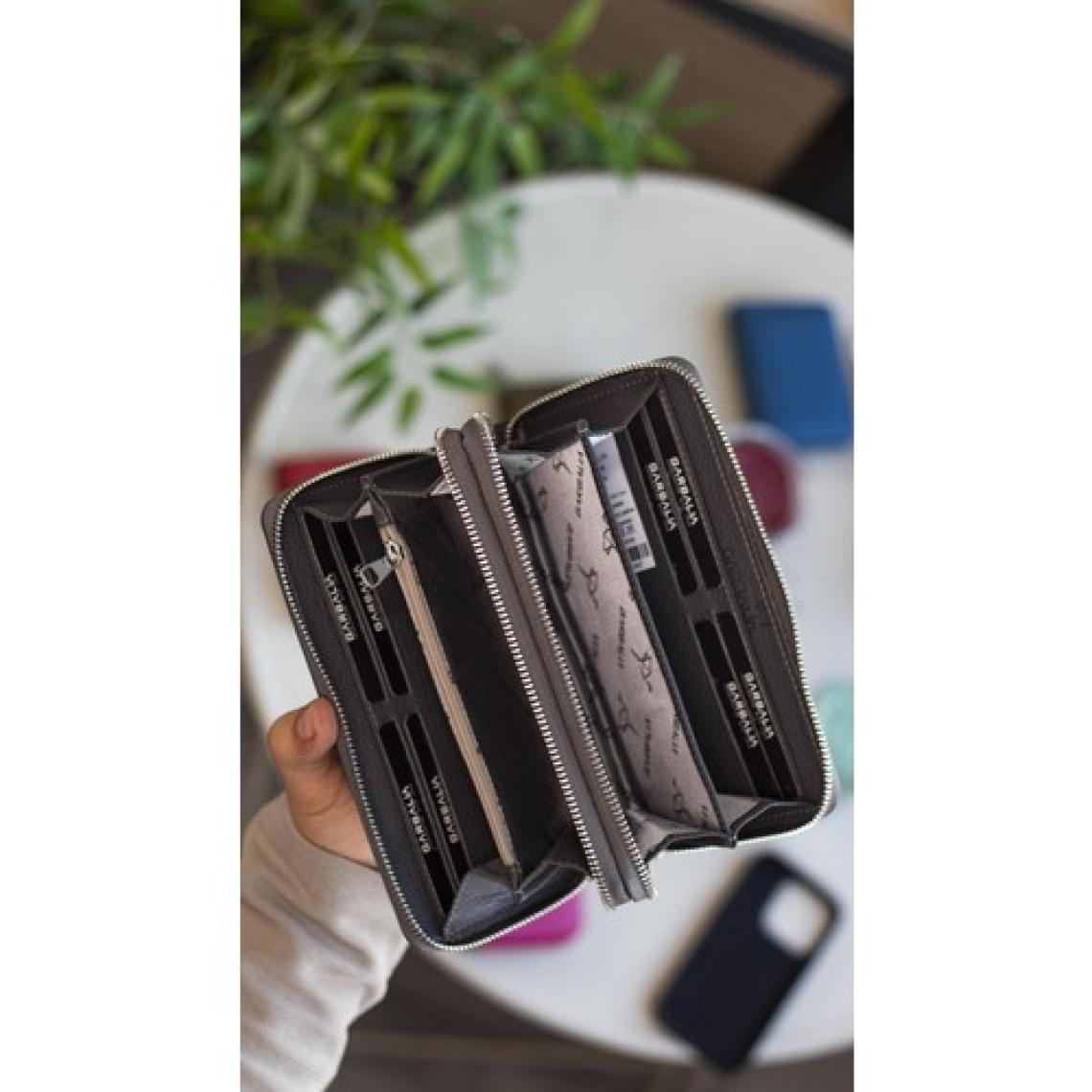 Garbalia Orleans Hakiki Deri Telefon Bölmeli El Çantası Cüzdan Kartlık